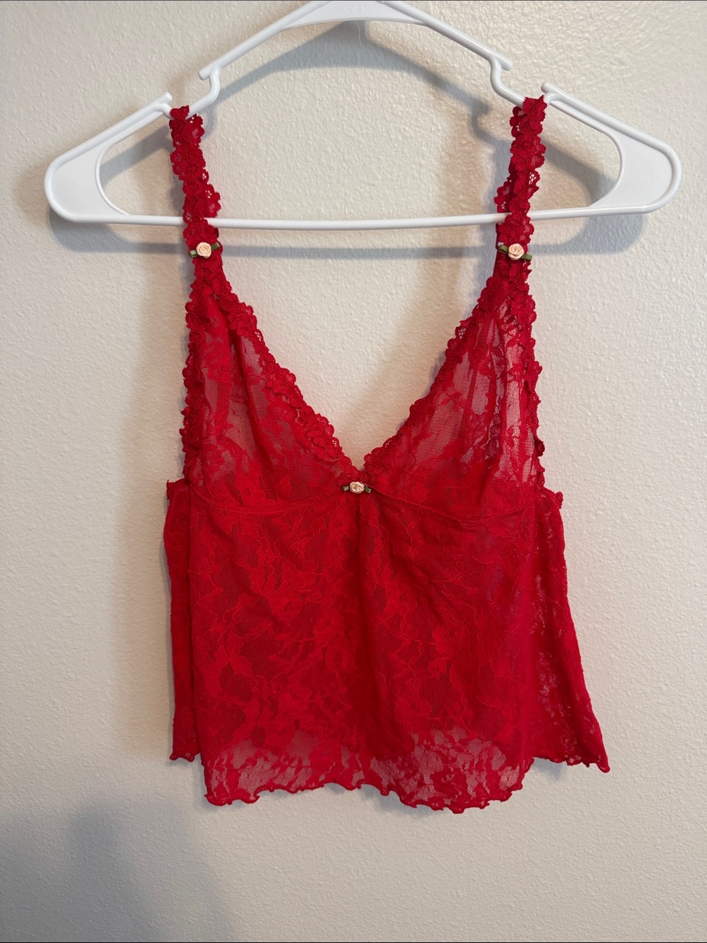 SKIMS Red Lace Camisole
